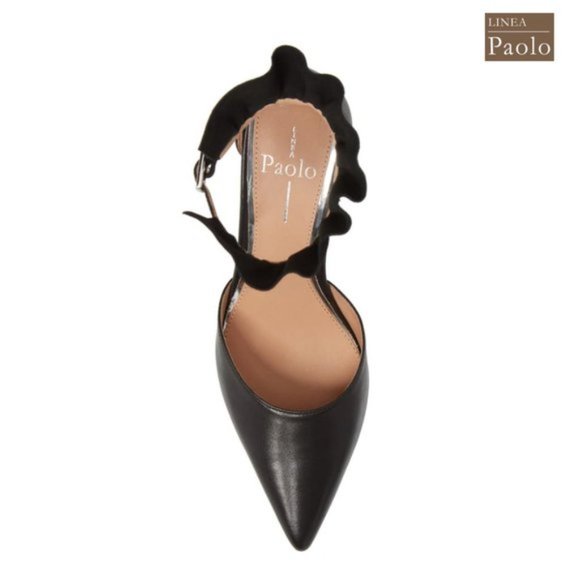 NIB Linea Paolo Pammy Ruffled Pointy Toe Pump 8.5 - Picture 7 of 8